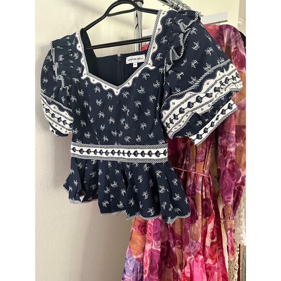 Hunter Bell Blayne Top- Blue Ditsy Floral US 2 - Picture 6 of 8